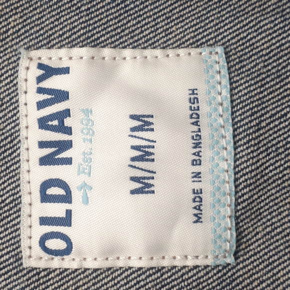 Old Navy classic Denim Jacket In Dark WORN Wash Sz M - Picture 7 of 9